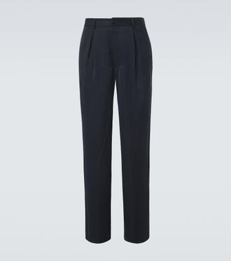 Giorgio Armani Pleated satin wide-leg pants