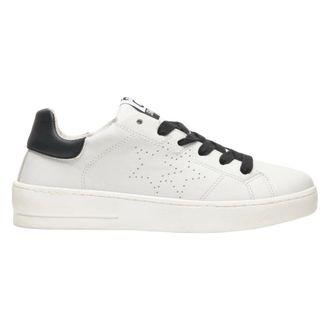 2Star 2Star, Schoenen, Dames, Wit, 39 EU, Su&egrave;de, Witte leren sneaker met zwarte details