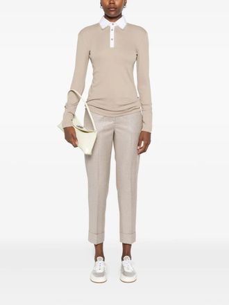 Fabiana Filippi Contrast Collar Polo Shirt - Beige