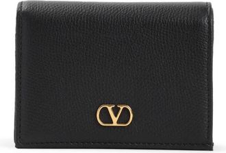 Valentino Garavani Zwarte leren portemonnee Stijlvol Accessoire - Dames - Portefeuilles - Zwart - ONE Size - Leer - Accessoires