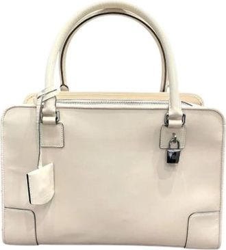 Loewe Pre-owned Handbag - Dames - Vintage Handtas - Wit - ONE Size - Leer - Vintage