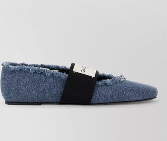 Givenchy denim loafers pointed toe frayed edges