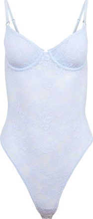 Fleur du Mal Le Stretch Lace Bodysuit in Forget Me Not at Nordstrom, Size X-Small