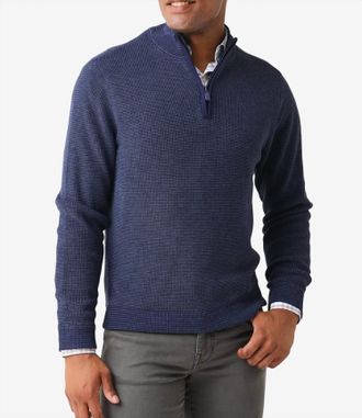 Southern Tide Bailer Jade Quarter Zip Sweater In True Navy