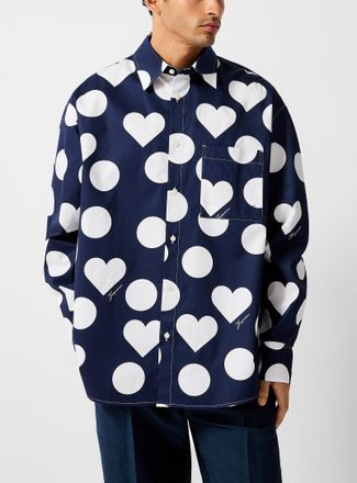 Jacquemus Mens Camargue hearts and dots shirt