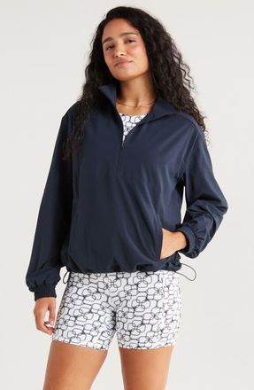 Zella Club Half Zip Pullover in Navy Sapphire at Nordstrom, Size Large