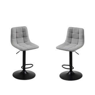 MondoViro Lote de 2 taburetes efecto piel gris cm 45x45 91h