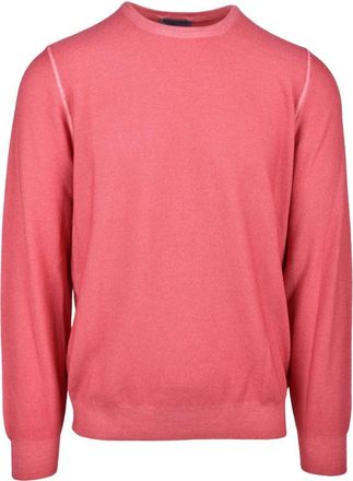 Vengera Rondgebreide trui met ronde hals - Heren - Ronde hals truien - Oranje - XL - Wol - Truien & Vesten