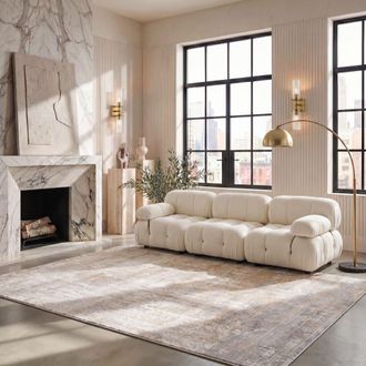 Safavieh Alfombra moderno de polipropileno beige/oro, 122 x 183 cm