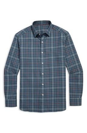 Vineyard Vines Madaket Tattersall Tech Twill Button-Up Shirt in Balsam at Nordstrom, Size Small