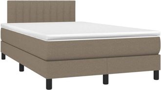 vidaXL Vidaxl - Cama Box Spring Con Colch&oacute;n Y Led Tela Gris Taupe 120x200 Cm