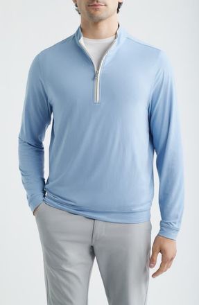 Scott Barber Solid Performance Quarter Zip Pullover in Blue at Nordstrom, Size Xx-Large