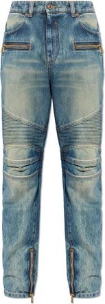 Balmain Biker Jeans in Vintage Denim - Heren - Slim Fit Jeans - Blauw - W30 - Denim - Jeans