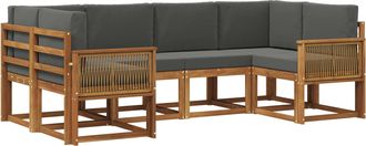 vidaXL Conjunto De Sof&aacute;s De Exterior 6 Uds. Natural Y Antracita Vidaxl