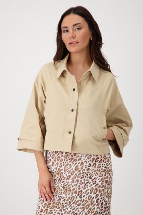 Monari Kurzjacke MONARI, Damen, Gr. 34, beige, Web, Obermaterial: 100% Polyester. Futter: 100% Polyester, clean, unifarben, regular fit kurz, Rundhals, Ragla