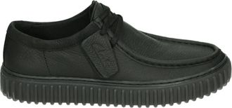 Clarks Torhill LO Casual Schoenen Zwart Leer - Heren - Veterschoenen - Zwart - 42 EU - Leer - Schoenen