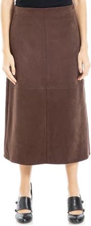 Max Studio Faux Suede A-Line Midi Skirt in Dkbrown-Dark Brown at Nordstrom Rack, Size X-Small