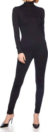 Susana Monaco Mock Neck Long Sleeve Jumpsuit In Black
