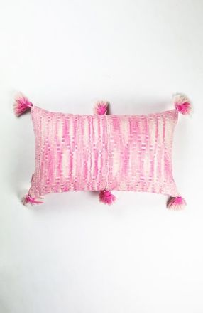 Archive New York Antigua Naturally Dyed Solid Handwoven Cotton Throw Pillow in Faded Pink Solid at Nordstrom, Size 12X20