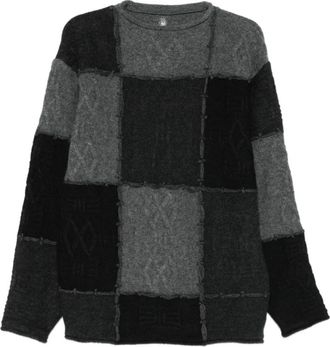 Ader Error Jacquard crewneck sweater - Heren - Ronde hals truien - Grijs - XL - Truien & Vesten