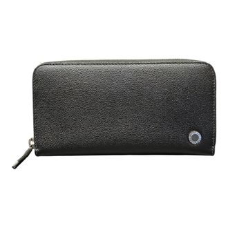 Bulgari Black Leather Long Wallet (Bi-Fold) (Pre-Owned)