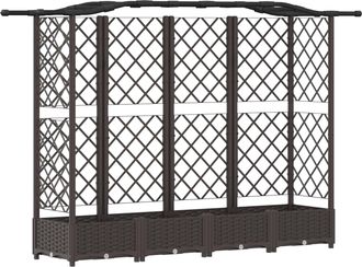 vidaXL Cama Elevada Con Trellis Y Techo Marr&oacute;n 203,5 X 40 X 123 Cm Pp Vidaxl