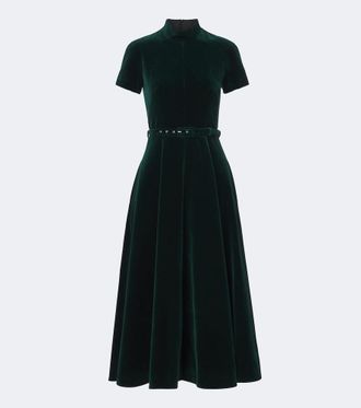 Emilia Wickstead Abito midi Camilla in velluto di cotone