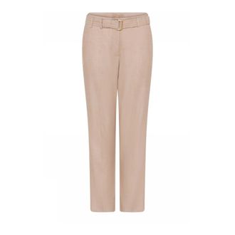 Gustav Cropped Trousers, female, Beige, Size: 2XL Cropped Trousers with Wide Belt