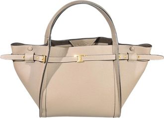 Tod's Kleine leren shopper - Dames - Shoppers - Beige - ONE Size - Leer - Tassen