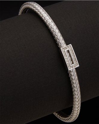 Meshmerise 18K Over Silver 0.15 Ct. Tw. Diamond Bangle Bracelet