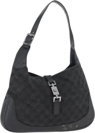 Gucci Pre-owned Shoulder Bags, female, Black, Size: ONE SIZE Pre-owned Canvas Shoulder Bag