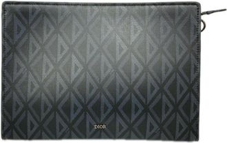 Dior Black Navy Pvc Clutch Bag (Pre-Owned)
