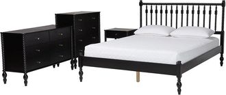 Baxton Studio Denita Spindle 4Pc Bedroom Set