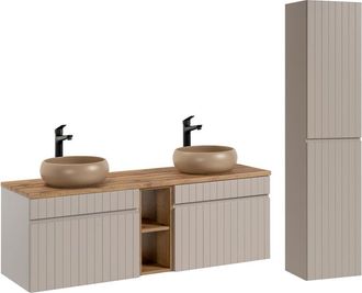 Petits Meubles Set mueble lavabo 2 nichos y columna estratificado 140.4cm