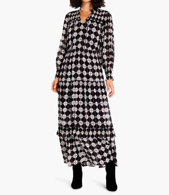Nic+Zoe Chiffon Dot Dress In Black Multi