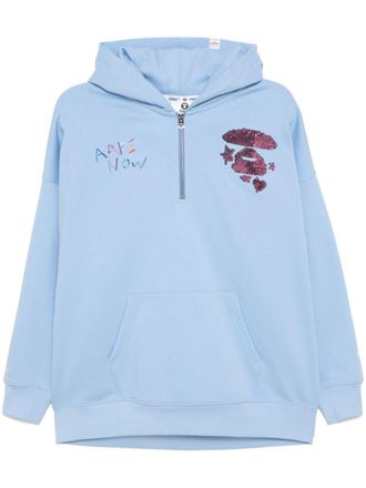 Aape By A Bathing Ape sequin-embellishment hoodie - Blue