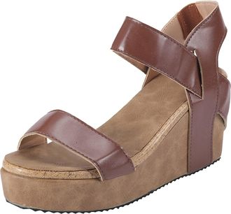 Generic Womens Sandals Platform Summer High Wedge Heel Platform Sandals with Block Heel Womens Wedge Sandals Non-Slip Toe Sandals Airy Strap Sandals Open Toe 