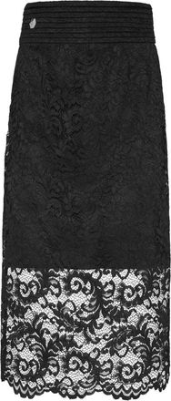 Philipp Plein Rokken, Dames, Zwart, S, Polyester, Lange Rok Kant
