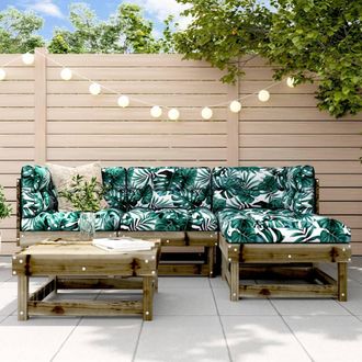 vidaXL Furniture Limited - Juego De Sof&aacute;s De Jard&iacute;n 5 Piezas Madera De
