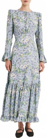 byTiMo Viscose Flounce Dress In Blue Meadow