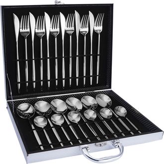OEM Juego De Vajilla De 24 Piezas Con Caja De Regalo, Cubiertos De Cocina De Acero Inoxidable (cuchillo, Cuchara, Plato), Vajilla Minimalista