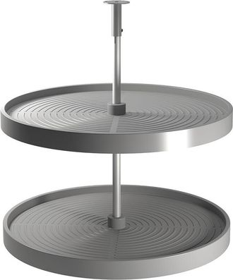 Emuca Emuca - Juego De Bandejas Circulares Shelvo Para Mueble De Cocina, Para M&oacute;dulo 800mm, Pl&aacute;stico Y Aluminio, Gris