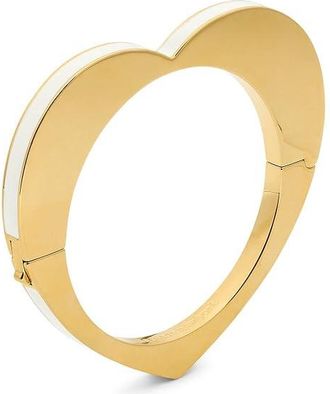 Kate Spade New York Geo Pop Heart Bangle Womens Bracelet White, Brass