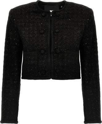 Rotate ROTATE Birger Christensen - Chaqueta Corta Boucl&eacute; - Jackets - Mujer - Negro - L