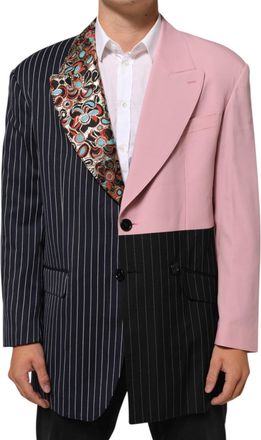 Dolce & Gabbana Mens Multicolor Patchwork Single Breasted Jacket Blazer Pl+vi+wo+wv Clothing