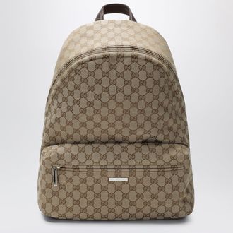 Gucci Large Tag backpack in sand/brown GG canvas