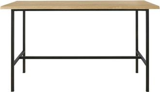 Maisons du monde Mesa alta de comedor profesional de roble y metal negro L.175