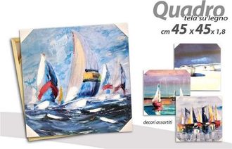 Trade Shop Trade Shop - Quadro Quadretto Decorativo 45x45x1,8cm Tela Su Legno Deluxe Decori Ass 806810