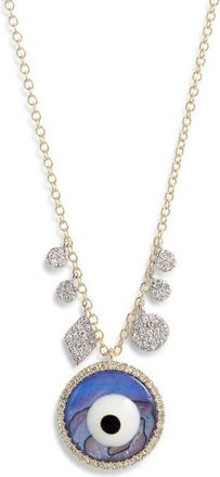 Meira T Eye Pendant Necklace in Yellow Gold at Nordstrom, Size 18