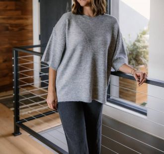 Free People Margot Sweater Tee In Heather Grey
